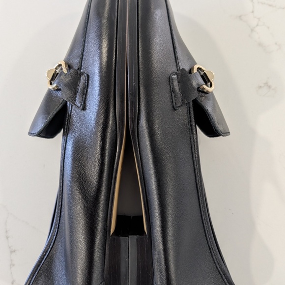 Anthropologie Maeve Horsebit Loafers Women 8 Black Leather Rounded Toe Brazil - Picture 6 of 11